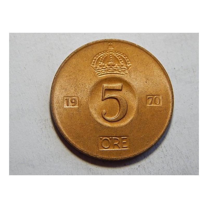 Švédsko 5 Öre 1970 U XF č36390 Švédsko 5 Öre 1970 U XF č36390