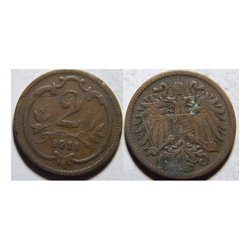 František Josef I. 2 Heller 1911 F č30246 František Josef I. 2 Heller 1911 F č30246