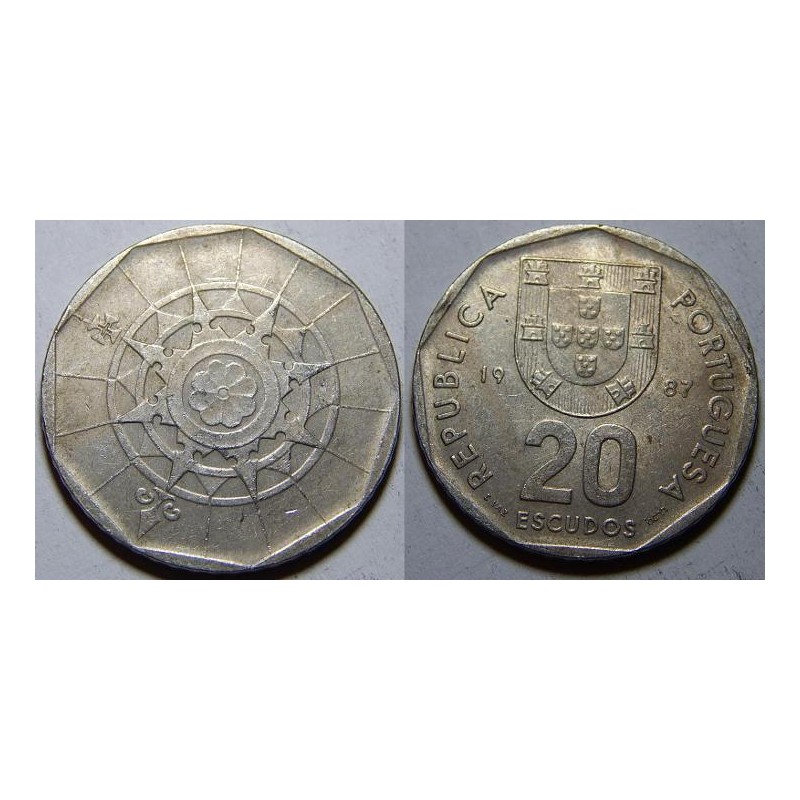 Portugalsko 20 Escudos 1987 XF č11398 Portugalsko 20 Escudos 1987 XF č11398