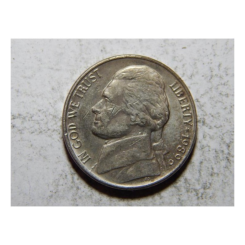 USA 5 Cents 1989D VF č20967 USA 5 Cents 1989D VF č20967