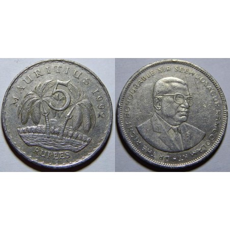 Mauritius 5 Rupees 1992 VF-XF č33730