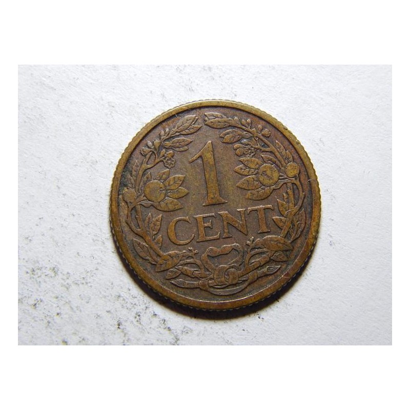 Nizozemí 1 Cent 1924 R - nejvzácnější!!! XF č10028 Nizozemí 1 Cent 1924 R - nejvzácnější!!! XF č10028