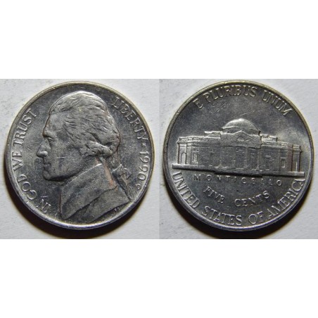 USA 5 Cents 1990D XF č11354