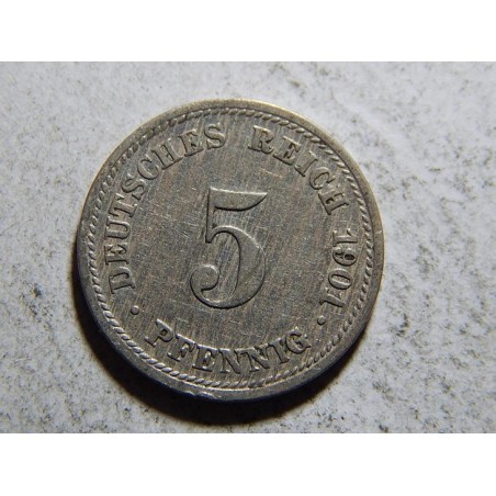Německo Císařství 5 Pfennig 1901 D R XF č32892