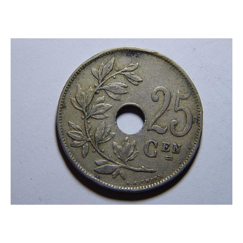 Belgie N. legenda 25 Centimes 1922 XF č30982 Belgie N. legenda 25 Centimes 1922 XF č30982