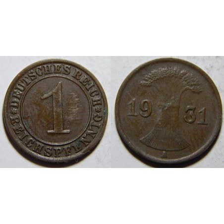 Německo Výmarsko 1 Pfennig 1931A XF č35543