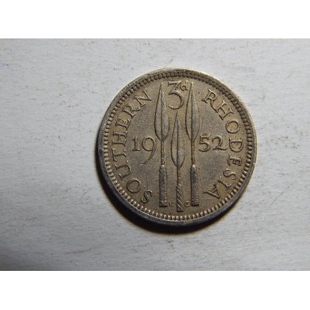 Rhodesia 3 Pence 1952 XF č11151