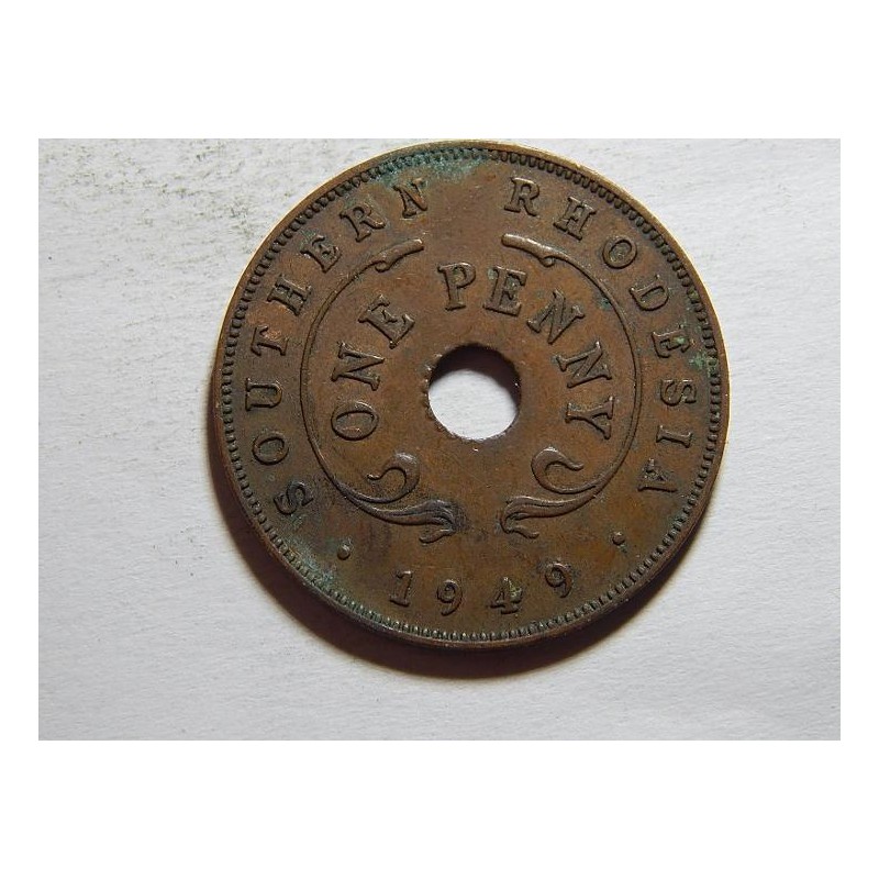 Rhodesia 1 Penny 1949 R XF č11251 Rhodesia 1 Penny 1949 R XF č11251