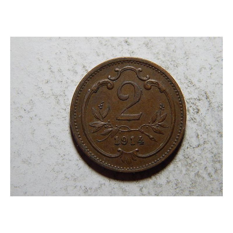 František Josef I. 2 Heller 1914 XF č21497 František Josef I. 2 Heller 1914 XF č21497