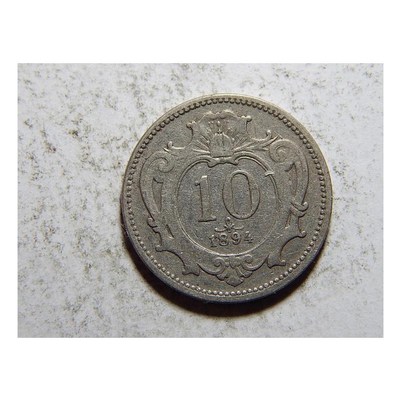 František Josef I. 10 Heller 1894 VF-XF č21359 František Josef I. 10 Heller 1894 VF-XF č21359