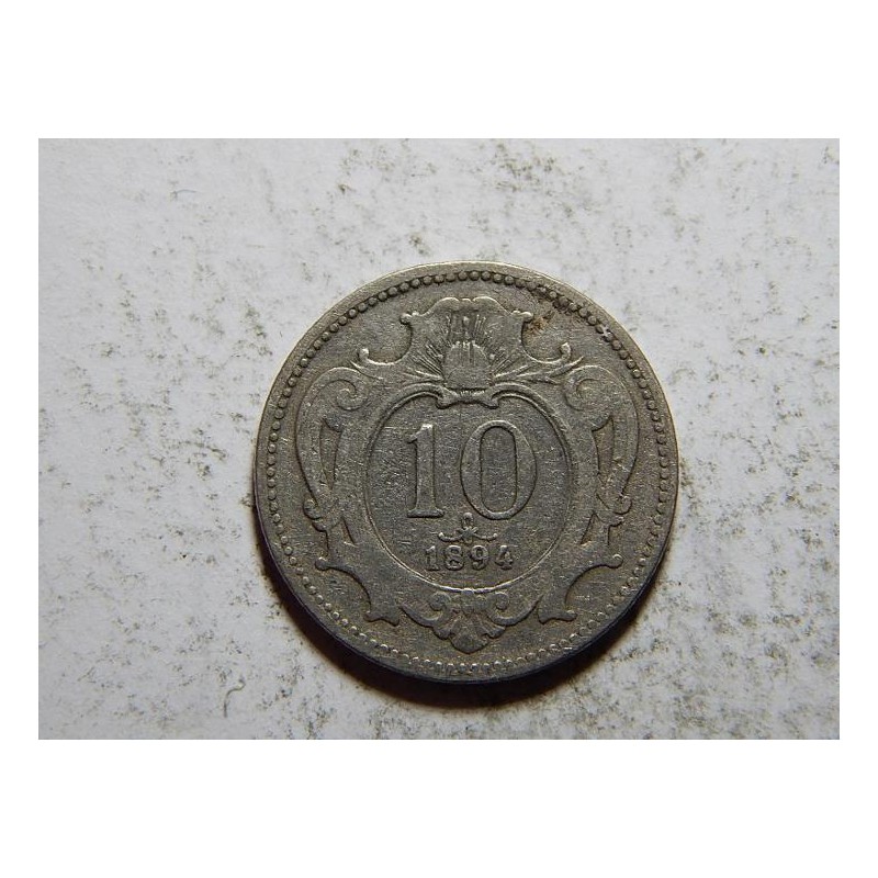 František Josef I. 10 Heller 1894 VF č21498 František Josef I. 10 Heller 1894 VF č21498