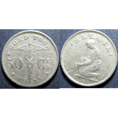 Belgie N. legenda 50 Centimes 1923 VF-XF č33684