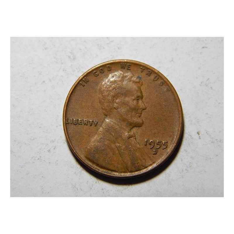 USA 1 Cent 1955 D XF č37025 USA 1 Cent 1955 D XF č37025