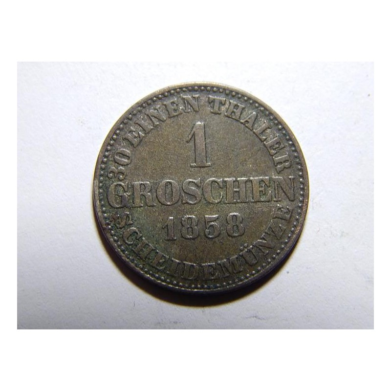 Německo Hannover 1 Groschen 1858B XF č22052 Německo Hannover 1 Groschen 1858B XF č22052