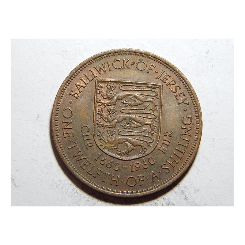 Jersey 1/12 Shilling 1960 XF-UNC č12114 Jersey 1/12 Shilling 1960 XF-UNC č12114