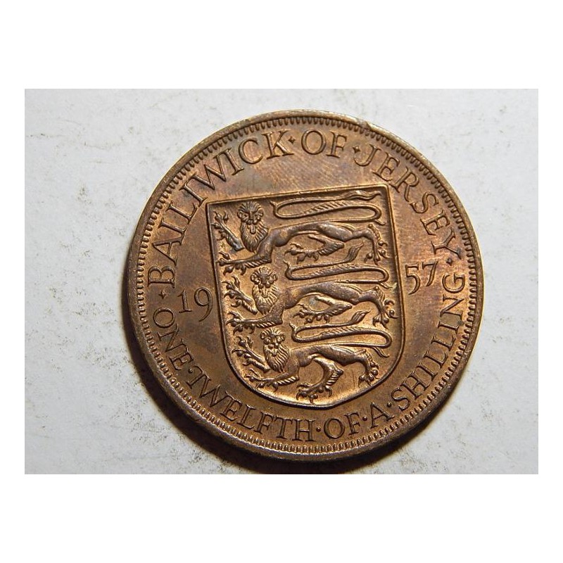 Jersey 1/12 Shilling 1957 UNC č12180 Jersey 1/12 Shilling 1957 UNC č12180