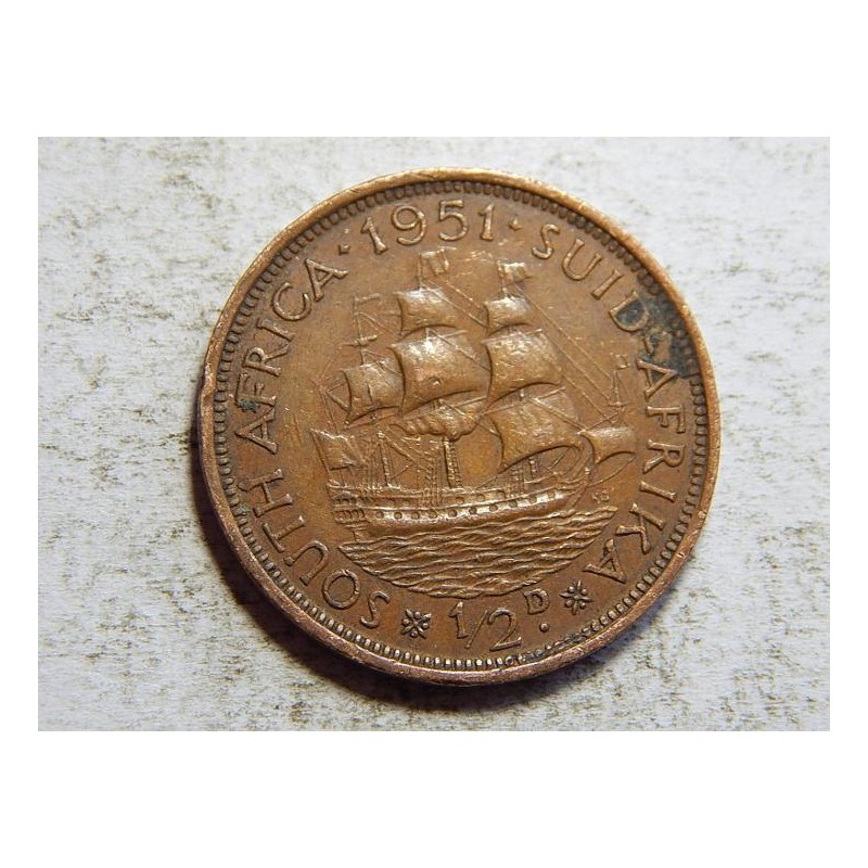 Jižní Afrika ½ Penny 1951 VF-XF č36257 Jižní Afrika ½ Penny 1951 VF-XF č36257