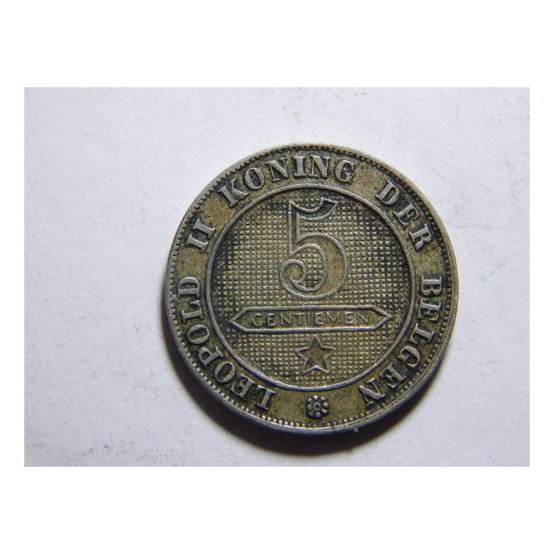Belgie N. legenda 5 Centimes 1900 R XF č21063 Belgie N. legenda 5 Centimes 1900 R XF č21063