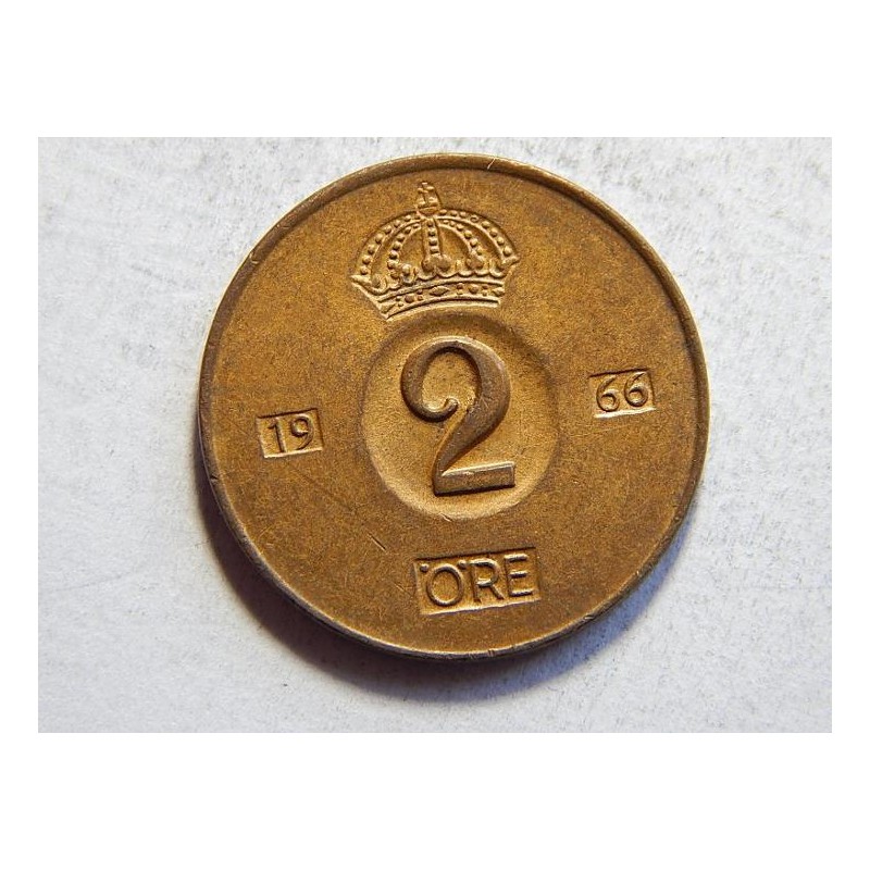 Švédsko 2 Öre 1966 U XF č26960 Švédsko 2 Öre 1966 U XF č26960