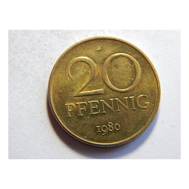 Německo DDR 20 Pfennig 1980 A R UNC č26934 Německo DDR 20 Pfennig 1980 A R UNC č26934