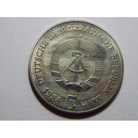 Německo DDR 5 Mark 1988 Brandeburger Tor RRR UNC č25571