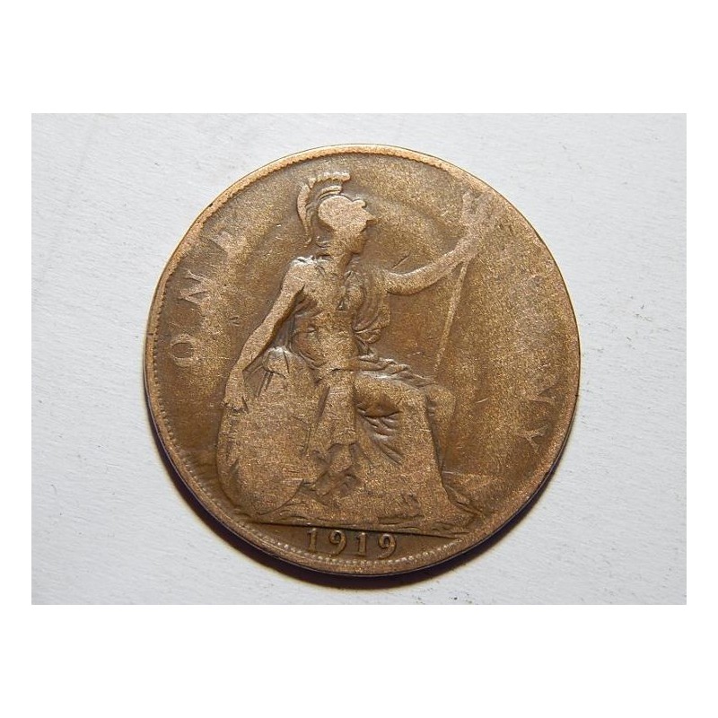 Anglie 1 Penny 1919 F-VF č33300 Anglie 1 Penny 1919 F-VF č33300