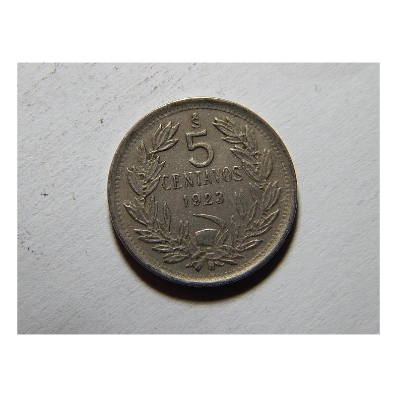 Chile 5 Centavos 1923 XF č37290 Chile 5 Centavos 1923 XF č37290