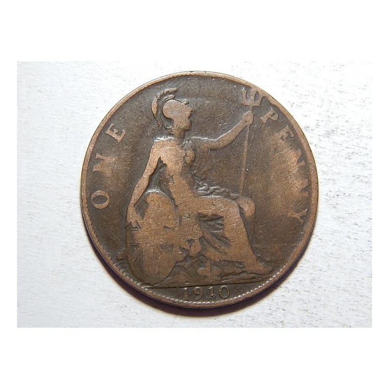 Anglie 1 Penny 1910 F-VF č33226 Anglie 1 Penny 1910 F-VF č33226