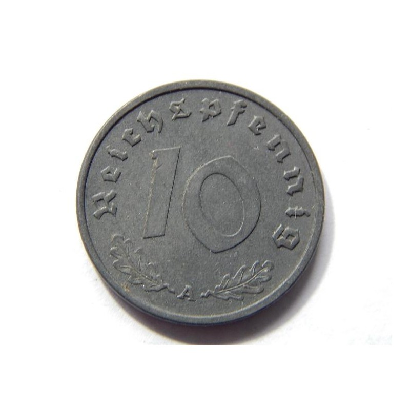 Německo 3. Říše 10 Reichspfennig 1940 A Zn XF-UNC č11083 Německo 3. Říše 10 Reichspfennig 1940 A Zn XF-UNC č11083
