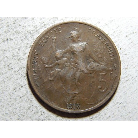 Francie 5 Centimes 1913 XF-UNC č37677