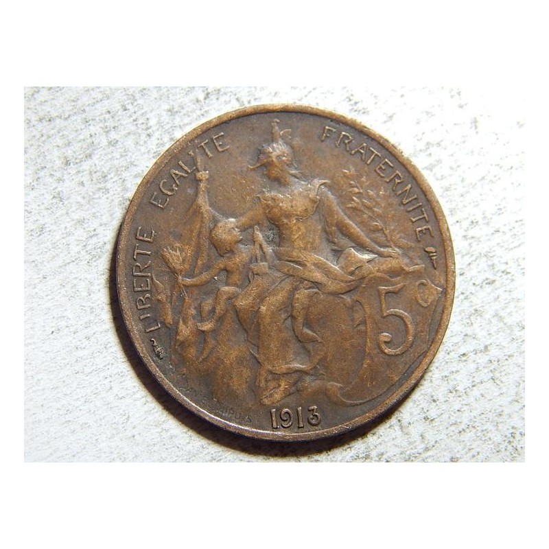 Francie 5 Centimes 1913 XF č37606 Francie 5 Centimes 1913 XF č37606