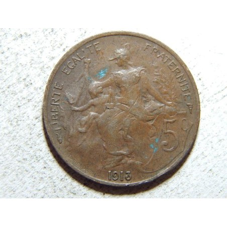 Francie 5 Centimes 1913 XF č37595