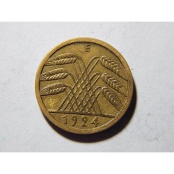 Německo Výmarsko 5 Reichspfennig 1924 E XF-UNC č12105