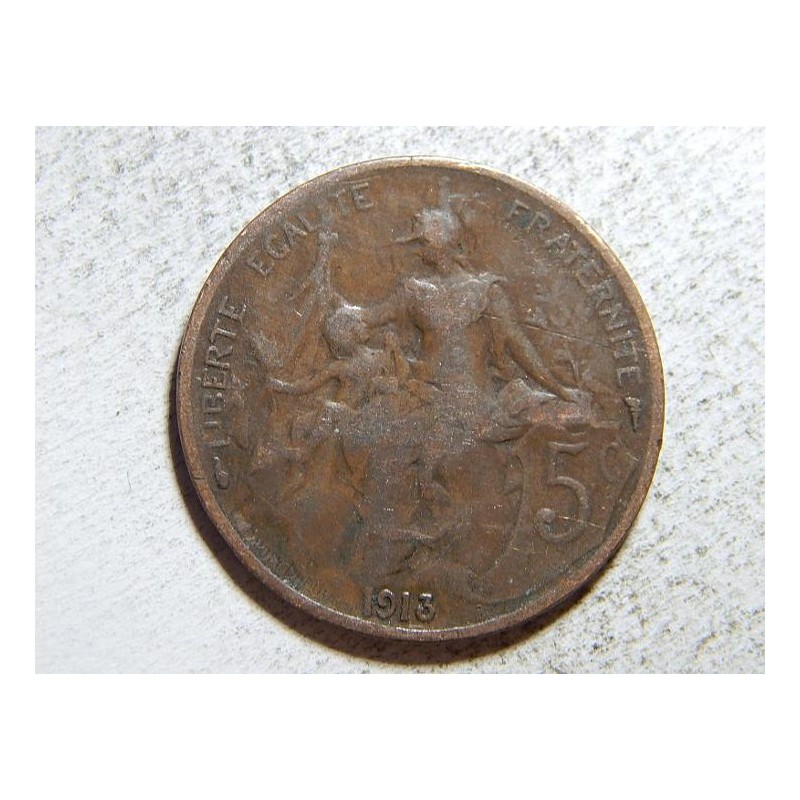 Francie 5 Centimes 1913 VF č37598 Francie 5 Centimes 1913 VF č37598