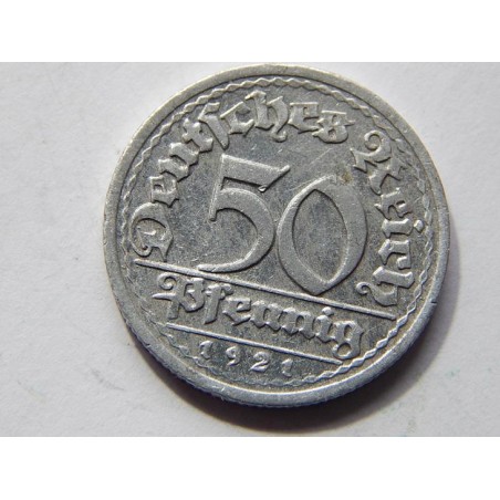 Německo Výmarsko 50 Pfennig 1921 G XF č11130