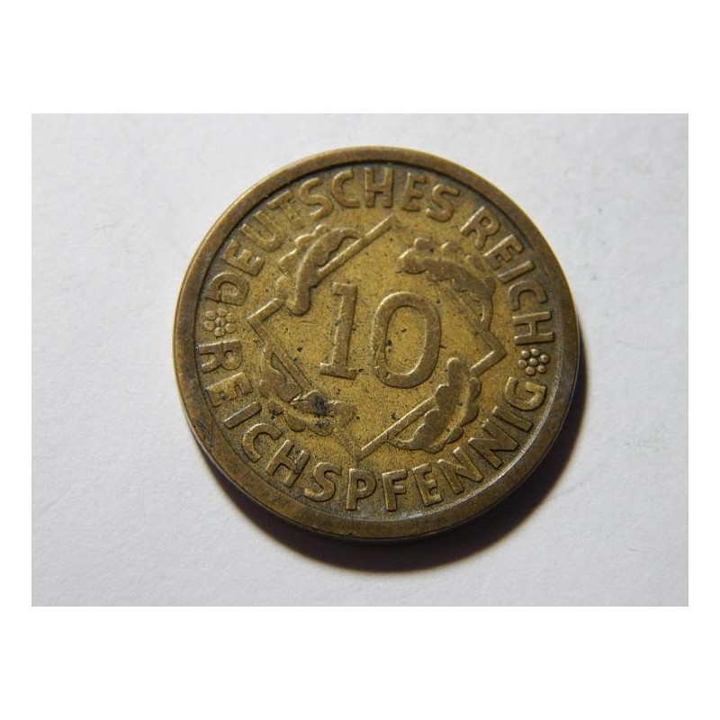 Německo Výmarsko 10 Reichspfennig 1924 J R XF č11951 Německo Výmarsko 10 Reichspfennig 1924 J R XF č11951