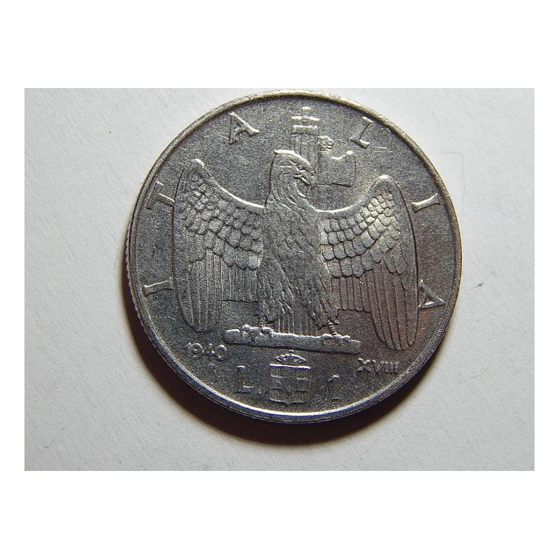 Itálie 1 Lire 1940R magnetická XF-UNC č24097 Itálie 1 Lire 1940R magnetická XF-UNC č24097