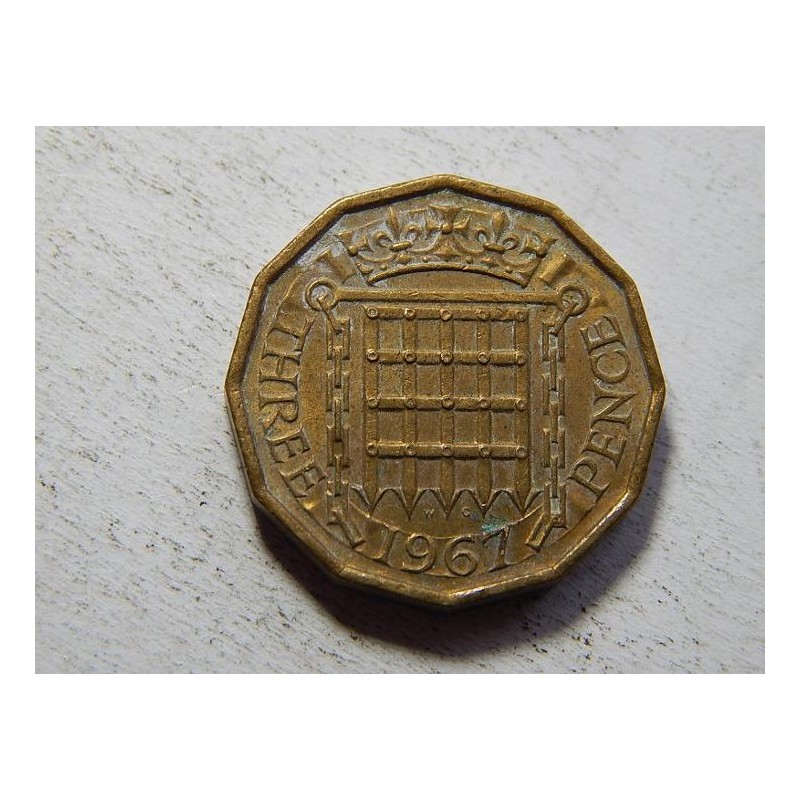 Anglie 3 Pence 1967 XF č33553 Anglie 3 Pence 1967 XF č33553