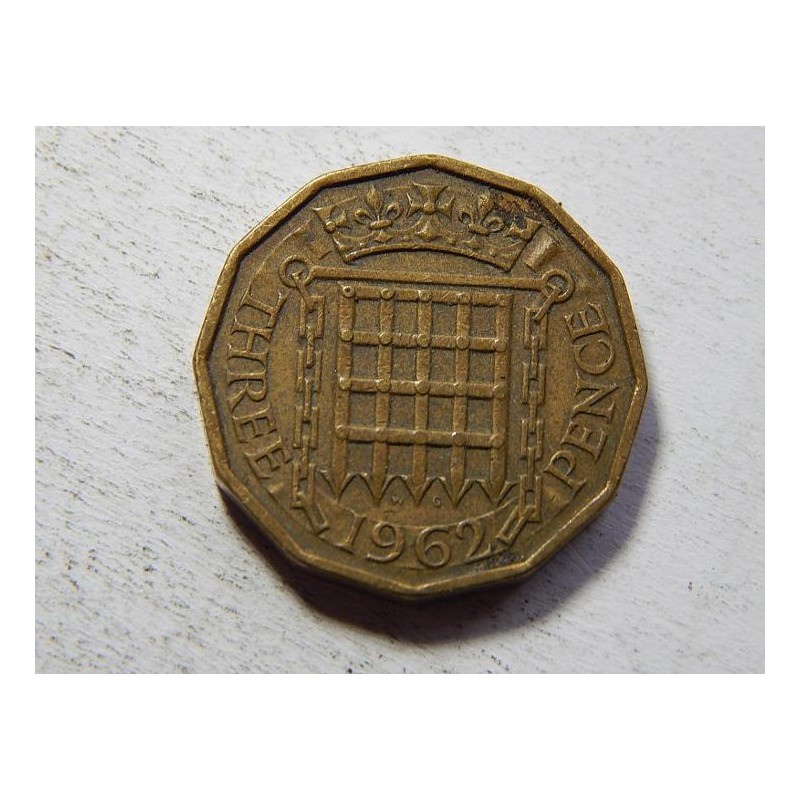 Anglie 3 Pence 1962 XF č33580 Anglie 3 Pence 1962 XF č33580