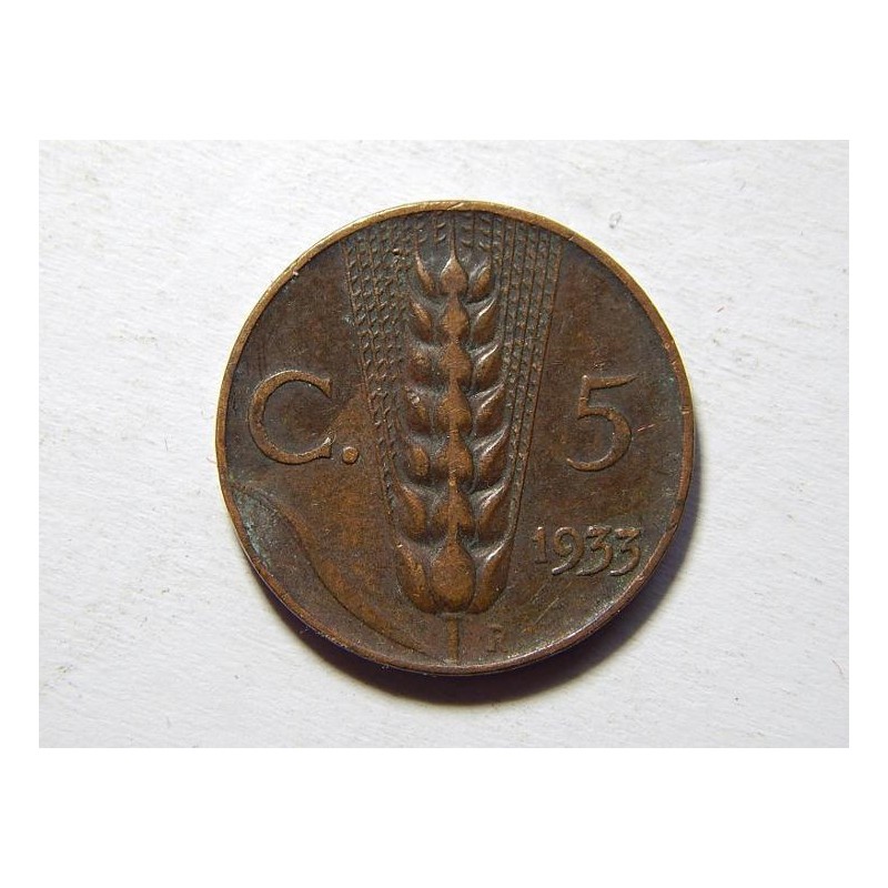 Italie 5 Centesimi 1933 R VF-XF č25138 Italie 5 Centesimi 1933 R VF-XF č25138