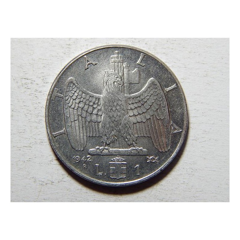 Italie 1 Lira 1942 R (Magnetická) XF č33213 Italie 1 Lira 1942 R (Magnetická) XF č33213