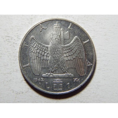 Italie 1 Lira 1942 R (Magnetická) XF č33213