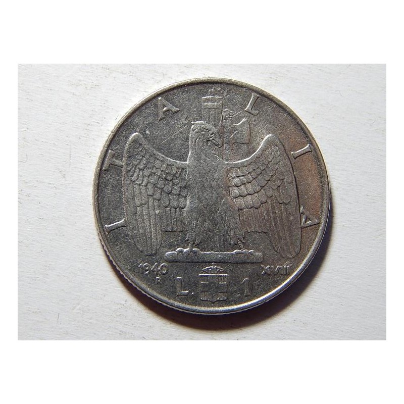 Italie 1 Lira 1940 R (nemagnetická) XF č25179 Italie 1 Lira 1940 R (nemagnetická) XF č25179
