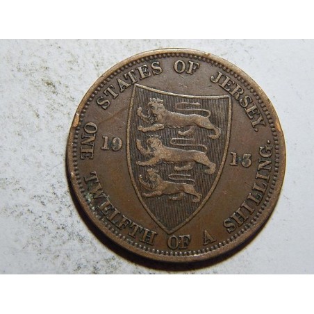 Jersey 1/12 Shilling 1913 RR VF-XF č12324