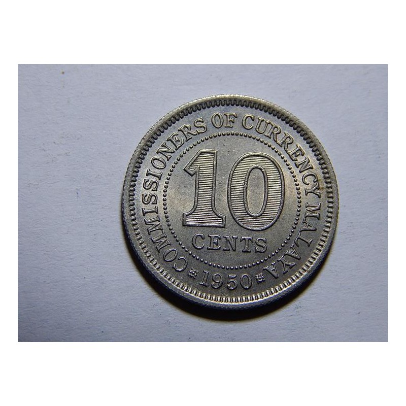 Malaya 10 Cents 1950 UNC č11902 Malaya 10 Cents 1950 UNC č11902