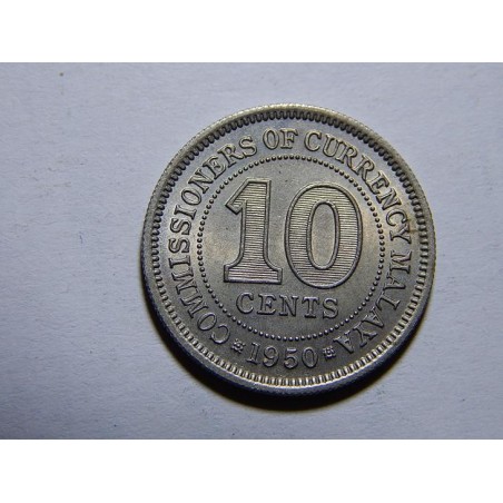 Malaya 10 Cents 1950 UNC č11902