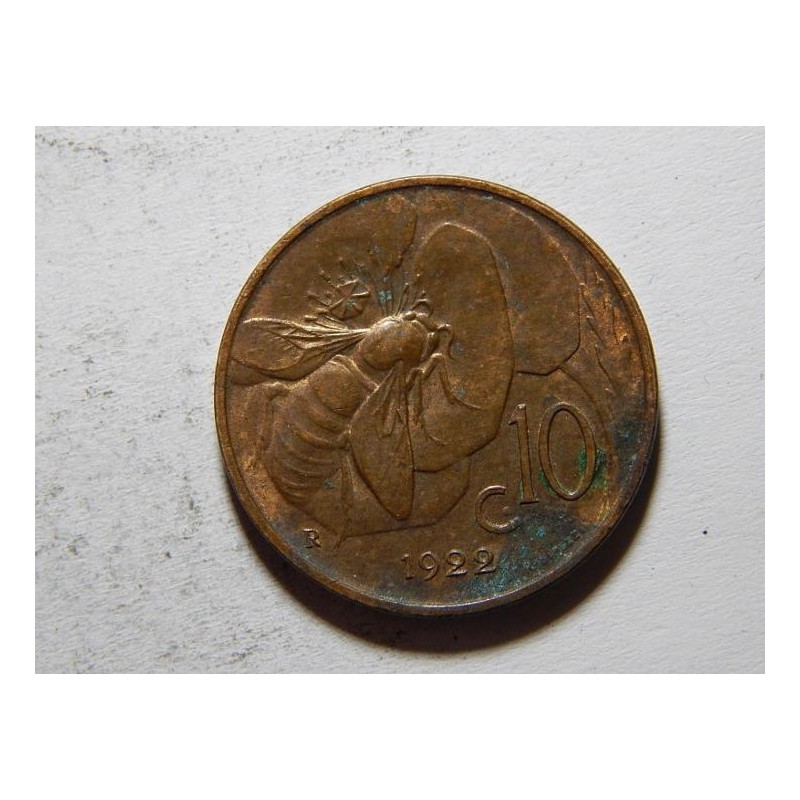 Itálie 10 Centesimi 1922 XF č24331 Itálie 10 Centesimi 1922 XF č24331