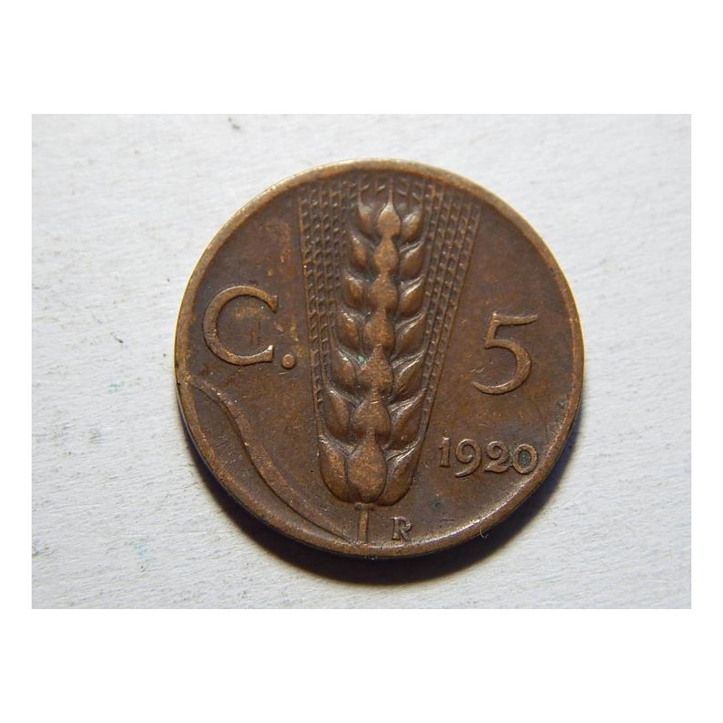 Itálie 5 Centesimi 1920 R XF č24299 Itálie 5 Centesimi 1920 R XF č24299