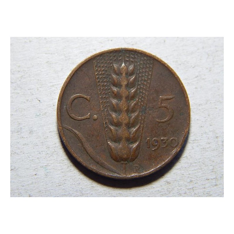 Itálie 5 Centesimi 1930 R VF č24379 Itálie 5 Centesimi 1930 R VF č24379