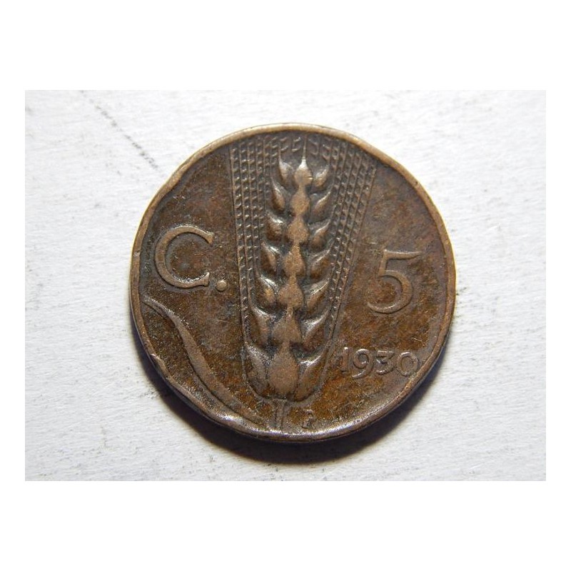Itálie 5 Centesimi 1930 R VF č24301 Itálie 5 Centesimi 1930 R VF č24301